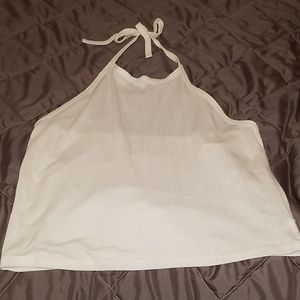 American Eagle Ribbed Halter Top White Size XL